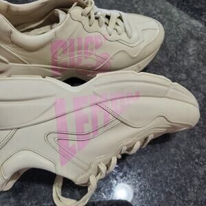 GUCCI  Women's Rhyton 'Lemon Gucci' Leather sneaker size 40